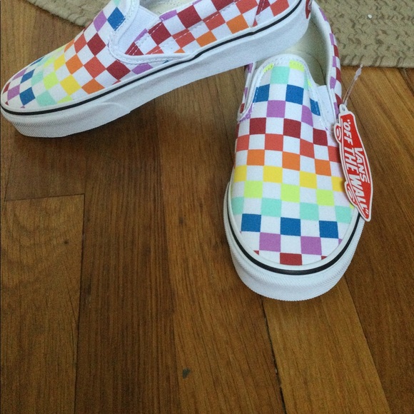Rainbow checkered Vans - Picture 4 of 14